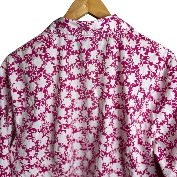 Talbots women’s long sleeve Floral Button-Up collared shirt Pink Size 2X - Picture 8 of 11